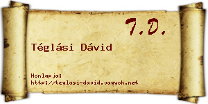 Téglási Dávid névjegykártya